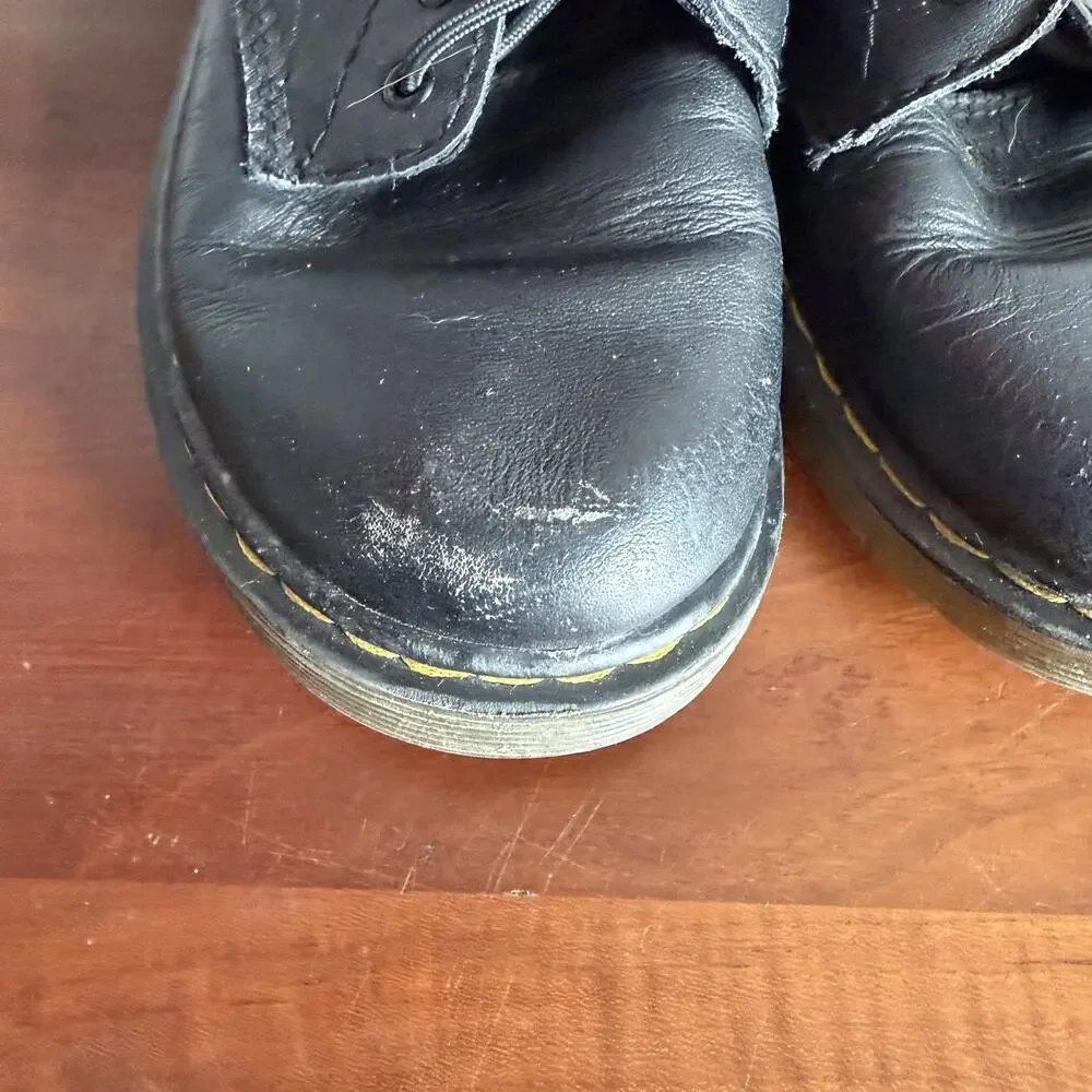 Dr. Martens Junior 1460 Boots Black Lace Up Side Zip Kids 2 Moto Grunge Classic